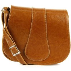 Torebka skórzana damska listonoszka DAN-A T38 camel. Brązowe shopper bag DAN-A, bez wzorów, ze skóry, bez dodatków. Za 249.99 zł.