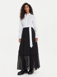 TWINSET Sukienka koszulowa 241TF2034 Czarny Loose Fit. Czarne sukienki damskie Twinset, bez wzorów, z bawełny, bez ramiączek. Za 409.99 zł.