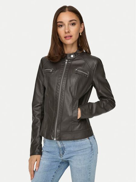 ONLY Kurtka z imitacji skóry Bandit 15081400 Brązowy Regular Fit. Brązowe kurtki damskie Only, bez wzorów, ze skóry, bez kaptura. Za 129.99 zł.