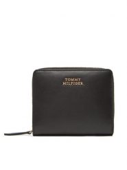 Tommy Hilfiger Portfel Th Leather Slg Med Za Flap AW0AW17499 Czarny. Czarne portfele damskie Tommy Hilfiger, bez wzorów, ze skóry. Za 389.99 zł.