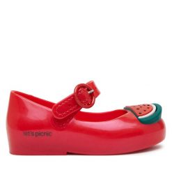 Baleriny Melissa. Czerwone baleriny dziewczęce Melissa, bez wzorów, bez obcasa, bez zapięcia. Za 169.99 zł.