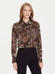 Guess Koszula W5BH78 W2770 Brązowy Regular Fit. Brązowe koszule damskie Guess, xl, z aplikacjami, z syntetyku, bez kołnierzyka, bez ramiączek. Za 339.99 zł.