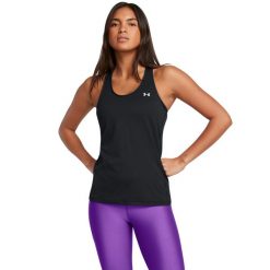 Koszulka bez rękawów damska HeatGear® Armour Racer. Koszulki damskie Under Armour, m, bez wzorów, z materiału, bez kołnierzyka, bez ramiączek. Za 89.99 zł.