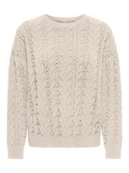 ONLY Sweter w kolorze beżowym rozmiar: XL. Brązowe swetry klasyczne damskie Only, xl, ze splotem, bez kołnierzyka. Za 114.95 zł.