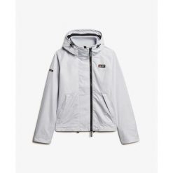 Damska wodoodporna kurtka z kapturem Superdry Mountain. Fioletowe kurtki damskie Superdry, xs, z aplikacjami, z gumy, z kapturem. Za 402.60 zł.