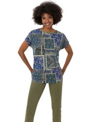 Heine Koszulka w kolorze niebiesko-zielonym rozmiar: 34. Niebieskie koszulki damskie Heine, bez wzorów, bez kołnierzyka, bez ramiączek. Za 52.30 zł.