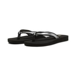Damskie klapki Sandy Flip PUMA Black Silver Metallic. Czarne klapki damskie Puma, bez wzorów, bez obcasa, bez zapięcia. Za 290.00 zł.