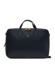 Tommy Hilfiger Torba na laptopa Th Icon Laptop Bag AW0AW18004 Granatowy. Niebieskie torby na laptopa Tommy Hilfiger, bez wzorów, ze skóry. Za 639.99 zł.