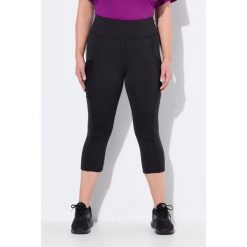 Damskie Legginsy 3/4 długość do łydek wysoki stan szybkoschnący materiał. Czarne legginsy damskie Ulla Popken, plus size, bez wzorów, z elastanu. Za 244.99 zł.