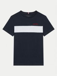 Tommy Hilfiger T-Shirt Colorblock KB0KB09142 Granatowy Regular Fit. Niebieskie t-shirty i koszulki chłopięce Tommy Hilfiger, bez wzorów, z bawełny, bez kołnierzyka, bez ramiączek. Za 119.99 zł.