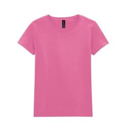 Damska Koszulka Z Grubej Bawełny. Fioletowe bluzki damskie GILDAN, xl, bez wzorów, z bawełny, sportowe, bez kołnierzyka, bez ramiączek. Za 35.99 zł.