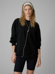 4F Bluza dresowa loose bez kaptura damska - czarna S. Czarne bluzy damskie 4F, s, bez wzorów, z bawełny, bez kaptura. Za 159.99 zł.