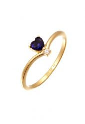 Elli DIAMONDS Kamieniami Kobiety Serce Diament Labgrown Biały Szafir Niebieski 925 Sterling Silver Pozłacany Strój Wieczorowy Złoto Pierścionki 1 ct D. Białe pierścionki damskie Elli DIAMONDS, z diamentem, pozłacane. Za 343.39 zł.