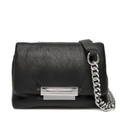 Torebka Armani Exchange. Czarne torebki wieczorowe damskie Armani Exchange, bez wzorów, bez dodatków. Za 619.99 zł.