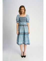 Marks & Spencer Sukienka w kolorze niebiesko-białym rozmiar: 36. Białe sukienki damskie Marks & Spencer, bez wzorów, z bawełny, bez ramiączek. Za 124.95 zł.