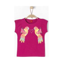 S.Oliver T-Shirt Dziewczęcy 104/110 Różowy. Czerwone koszulki i t-shirty dziewczęce S.Oliver, z aplikacjami, z krótkim rękawem. Za 60.00 zł.