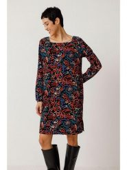 SKFK Sukienka "Rakel" w kolorze czerwono-niebiesko-czarnym rozmiar: 42. Czarne sukienki damskie SKFK, bez wzorów, z bawełny, bez ramiączek. Za 187.99 zł.