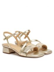 Clarks Sandały Serina35 Strap 26186120 Złoty. Żółte sandały damskie Clarks, bez wzorów, ze skóry, bez obcasa, na słupku, bez zapięcia. Za 389.99 zł.