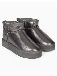 ISLAND BOOT Botki "Miley" w kolorze srebrnym rozmiar: 39. Szare botki damskie Island Boot, bez obcasa, bez zapięcia. Za 158.10 zł.