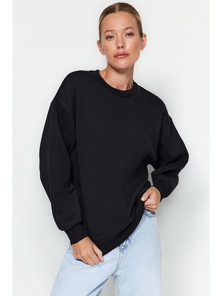 Trendyol Bluza w kolorze czarnym rozmiar: M. Czarne bluzy damskie Trendyol, m, bez wzorów, z bawełny, bez kaptura. Za 71.40 zł.