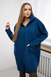 Bluza ocieplana rozpinana z dłuższym tyłem jeansowa. Bluzy damskie KESI, l, bez wzorów, z bawełny, z kapturem. Za 218.51 zł.