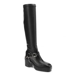 Czarne Kozaki Carinii Eleganckie Buty Na Obcasie. Czarne kozaki damskie Carinii, ze skóry, bez obcasa, na obcasie, bez zapięcia. Za 469.00 zł.