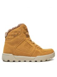 DC Botki Manteca 4 Boot ADJB100012-WE9 Brązowy. Brązowe botki damskie DC, ze skóry, bez obcasa, na płaskiej podeszwie, bez zapięcia. Za 419.99 zł.