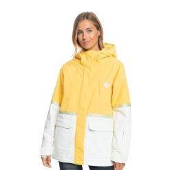 Kurtka snowboardowa damska ROXY Ritual. Żółte kurtki damskie Roxy, na zimę, xs, bez wzorów, bez kaptura. Za 739.99 zł.
