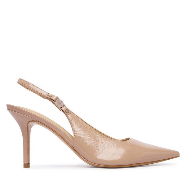 Szpilki Guess. Brązowe szpilki damskie Guess, z aplikacjami, bez obcasa, na szpilce, bez zapięcia. Za 570.99 zł.