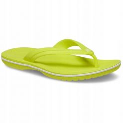 Japonki Dla Dorosłych Crocs Crocband Flip. Białe klapki damskie Crocs, bez wzorów, z materiału, bez obcasa, bez zapięcia. Za 169.99 zł.
