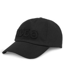 Czapka z daszkiem HUGO. Czarne czapki z daszkiem damskie Hugo, bez wzorów. Za 119.99 zł.