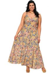 Aller Simplement Sukienka w kolorze beżowo-jasnoróżowym rozmiar: 54-58. Brązowe sukienki damskie Aller Simplement, bez wzorów, z bawełny, bez ramiączek. Za 100.99 zł.