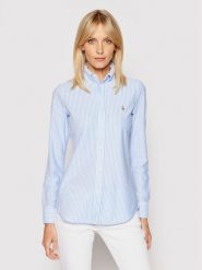 Polo Ralph Lauren Koszula Oxford 211664416 Błękitny Slim Fit. Niebieskie koszule damskie Polo Ralph Lauren, xl, bez wzorów, z bawełny, bez kołnierzyka, bez ramiączek. Za 489.99 zł.
