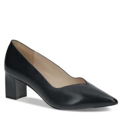 Półbuty Caprice. Niebieskie czółenka damskie Caprice, bez wzorów, bez obcasa, na obcasie. Za 269.99 zł.