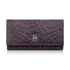 Duży portfel damski skórzany przestronny burgundowy w kwiaty Paolo Peruzzi AL-14-BGD. Czerwone portfele damskie PAOLO PERUZZI, bez wzorów, ze skóry. Za 89.00 zł.