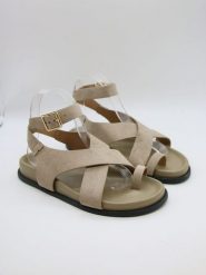 Bellucci Sandały w kolorze khaki rozmiar: 36. Brązowe sandały damskie Bellucci, bez wzorów, z otwartym noskiem, bez obcasa, bez zapięcia. Za 86.99 zł.