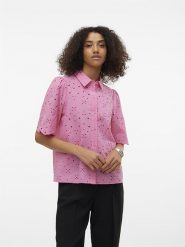 Vero Moda Koszula "Hay" w kolorze różowym rozmiar: S. Różowe koszule damskie Vero Moda, s, bez wzorów, z bawełny, bez kołnierzyka, bez ramiączek. Za 56.93 zł.