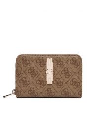 Guess Portfel Yvonne Logo Slg SWSG23 78140 Beżowy ciemny. Brązowe portfele damskie Guess, z aplikacjami, ze skóry. Za 264.99 zł.