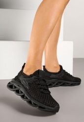 Czarne Sneakersy z Siateczki na Piankowej Podeszwie z Wycięciami Sanilova. Czarne obuwie sportowe damskie Renee, bez zapięcia. Za 59.99 zł.