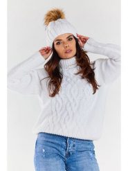 Awama Czapka w kolorze białym rozmiar: onesize. Białe czapki damskie Awama, bez wzorów, z materiału. Za 99.99 zł.