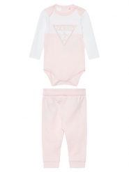 Guess Komplet body i spodnie H5YW08 J1314 Różowy Regular Fit. Czerwone spodnie niemowlęce Guess, z aplikacjami, z bawełny. Za 159.99 zł.
