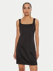 Guess Sukienka koktajlowa Sia W4BK0F WDEE2 Czarny Slim Fit. Czarne sukienki damskie Guess, z aplikacjami, z syntetyku, wizytowe, bez ramiączek. Za 319.99 zł.