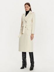 Morgan Płaszcz wełniany 242-GANASH Écru Regular Fit. Płaszcze damskie Morgan, bez wzorów, z syntetyku, bez kaptura. Za 1,079.00 zł.