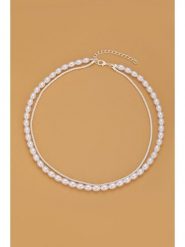 Atelier MIU Posrebrzany naszyjnik z perłami - dł. 46 cm rozmiar: onesize. Białe naszyjniki damskie atelier MIU, z perłą, posrebrzane. Za 39.99 zł.