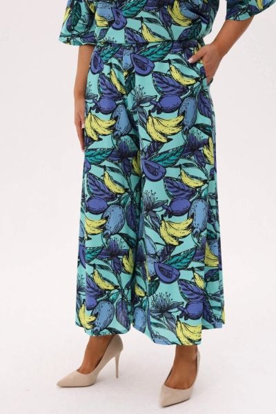 Miętowe spódnico - spodnie Tropica Lazurowe Owoce PLUS SIZE XXL OVERSIZE. Niebieskie spódnice damskie Moda Size Plus Iwanek, na co dzień, na lato, l, bez wzorów, z bawełny, casualowe, mini. Za 229.90 zł.