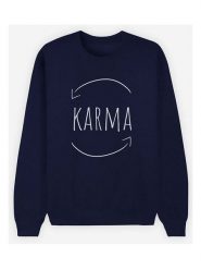 WOOOP Bluza "Karma" w kolorze granatowym rozmiar: XL. Niebieskie bluzy damskie Wooop, xl, bez wzorów, bez kaptura. Za 100.99 zł.
