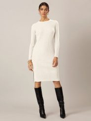 APART Sukienka dzianinowa w kolorze kremowym rozmiar: 40. Brązowe sukienki damskie Apart, bez wzorów, z dzianiny, bez ramiączek. Za 202.03 zł.