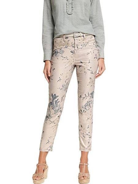 Heine Spodnie w kolorze beżowym rozmiar: 44. Brązowe rurki damskie Heine, bez wzorów, z materiału. Za 105.14 zł.