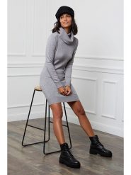 Soft Cashmere Sukienka dzianinowa w kolorze szarym rozmiar: 38/40. Szare sukienki damskie Soft Cashmere, bez wzorów, z dzianiny, klasyczne, bez ramiączek. Za 105.63 zł.