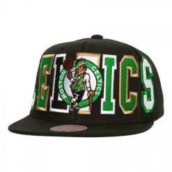 Czapka z daszkiem do koszykówki Mitchell & Ness Boston Celtics czarna. Czarne czapki z daszkiem damskie Mitchell & Ness, bez wzorów. Za 159.00 zł.